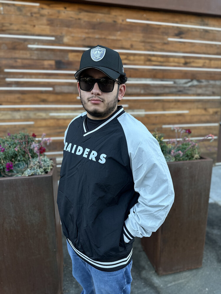 Mitchell and Ness Raiders Men's M&N Black Nylon Pullover Jacket