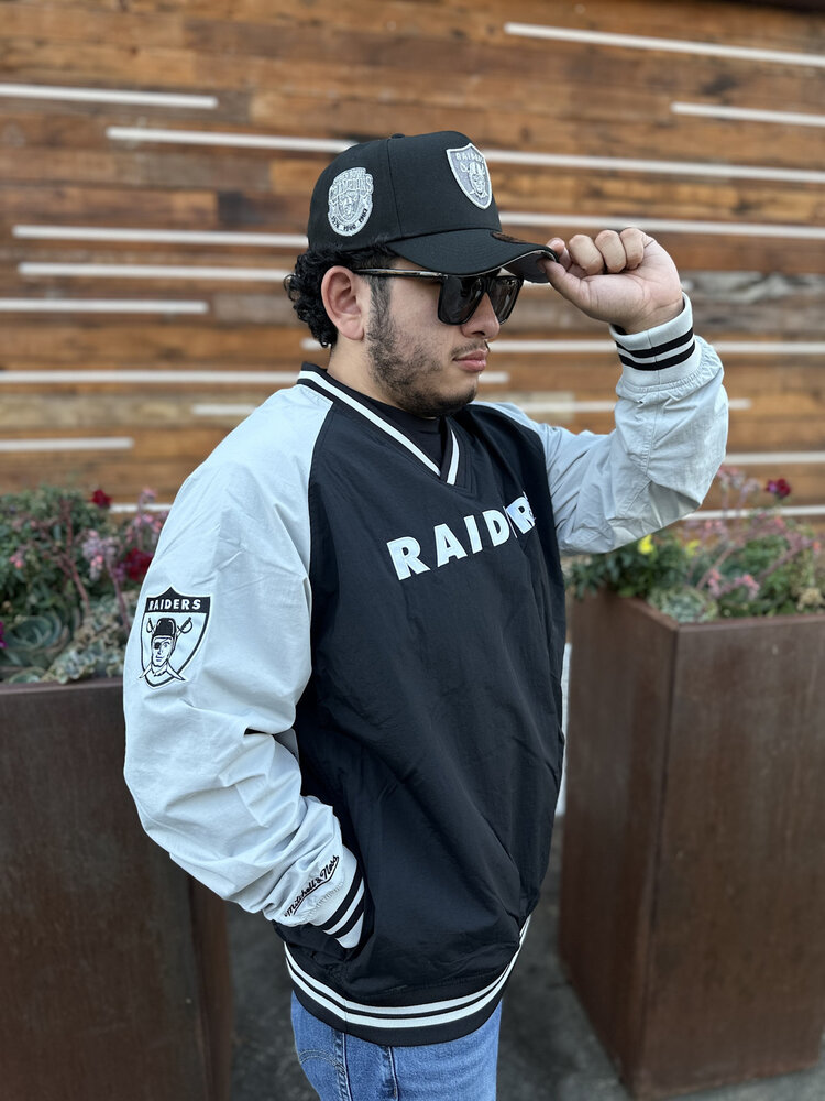 Mitchell and Ness Raiders Men's M&N Black Nylon Pullover Jacket