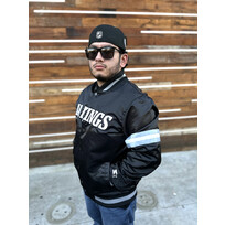 Starter LA Kings Men's Starter Scout Satin Button-Down Jacket Black