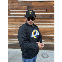 G-III Rams Men's GIII Crossover Black V-Neck Pullover