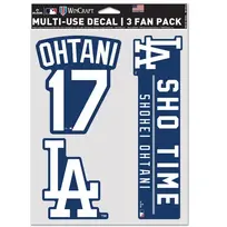 Wincraft 3 Fan Pack Decals MLB LA Dodgers Shohei Ohtani 17 Sho Time