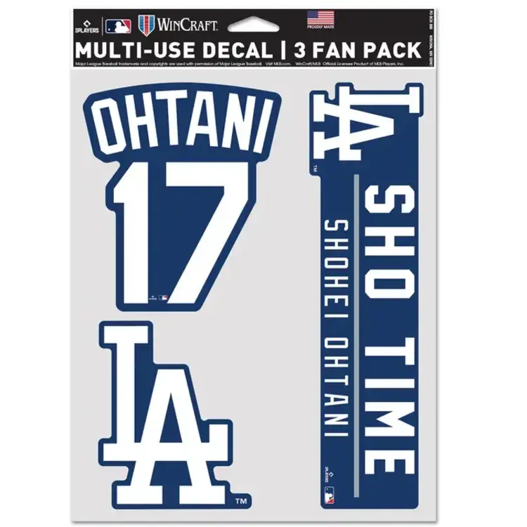 Wincraft 3 Fan Pack Decals MLB LA Dodgers Shohei Ohtani 17 Sho Time