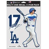 Wincraft 3 Fan Pack Decals MLB LA Dodgers Batting Shohei Ohtani