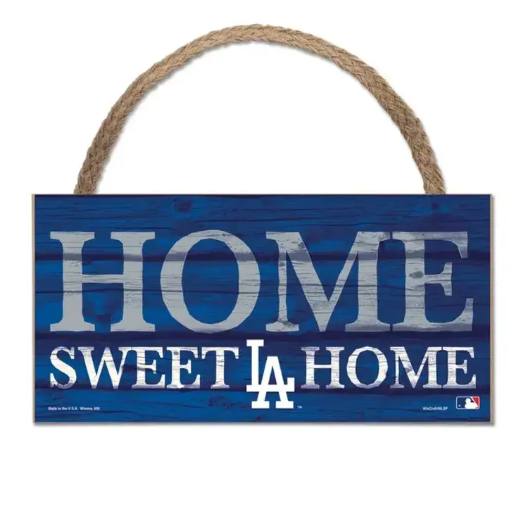 Wincraft LA Dodgers Home Sweet Home 5"x10" Wood Sign with Rope