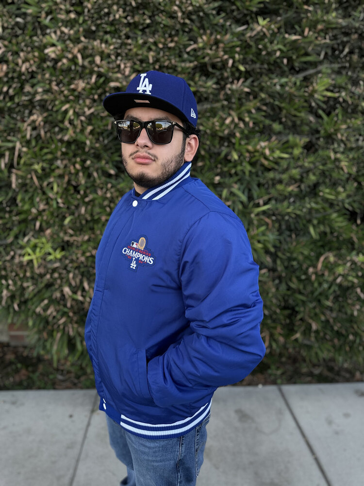 JH Design LA 2024 WS Champs Royal White Button Snap Varsity Reversible Jacket