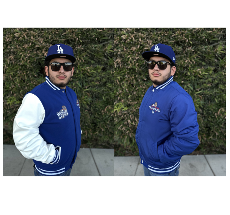 JH Design LA 2024 WS Champs Royal White Button Snap Varsity Reversible Jacket
