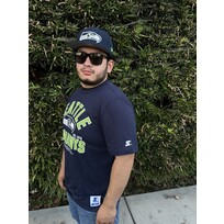 Starter Seahawks Men's Starter Defender Navy Short Sleeve Tee