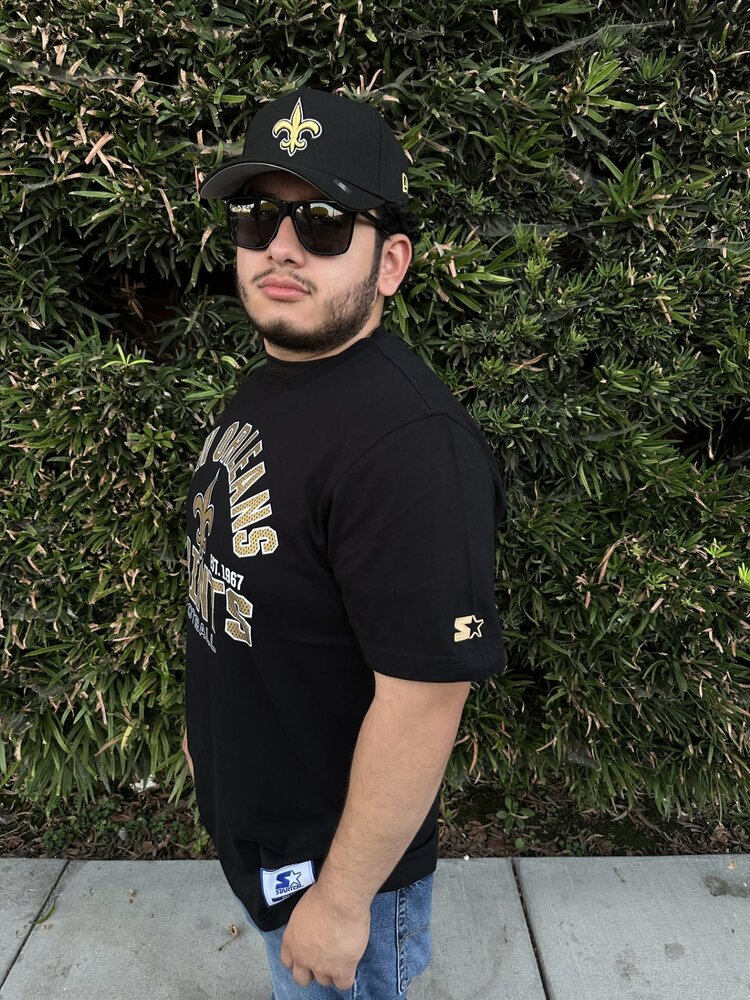 Starter Saints Men's Starter Defender Black Short Sleeve Tee