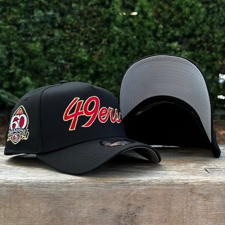 New Era 49ers Black Team Script 60 Seasons 940 A-Frame