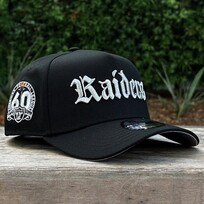New Era Raiders Black Metallic Old English 60 Years 940 A-Frame