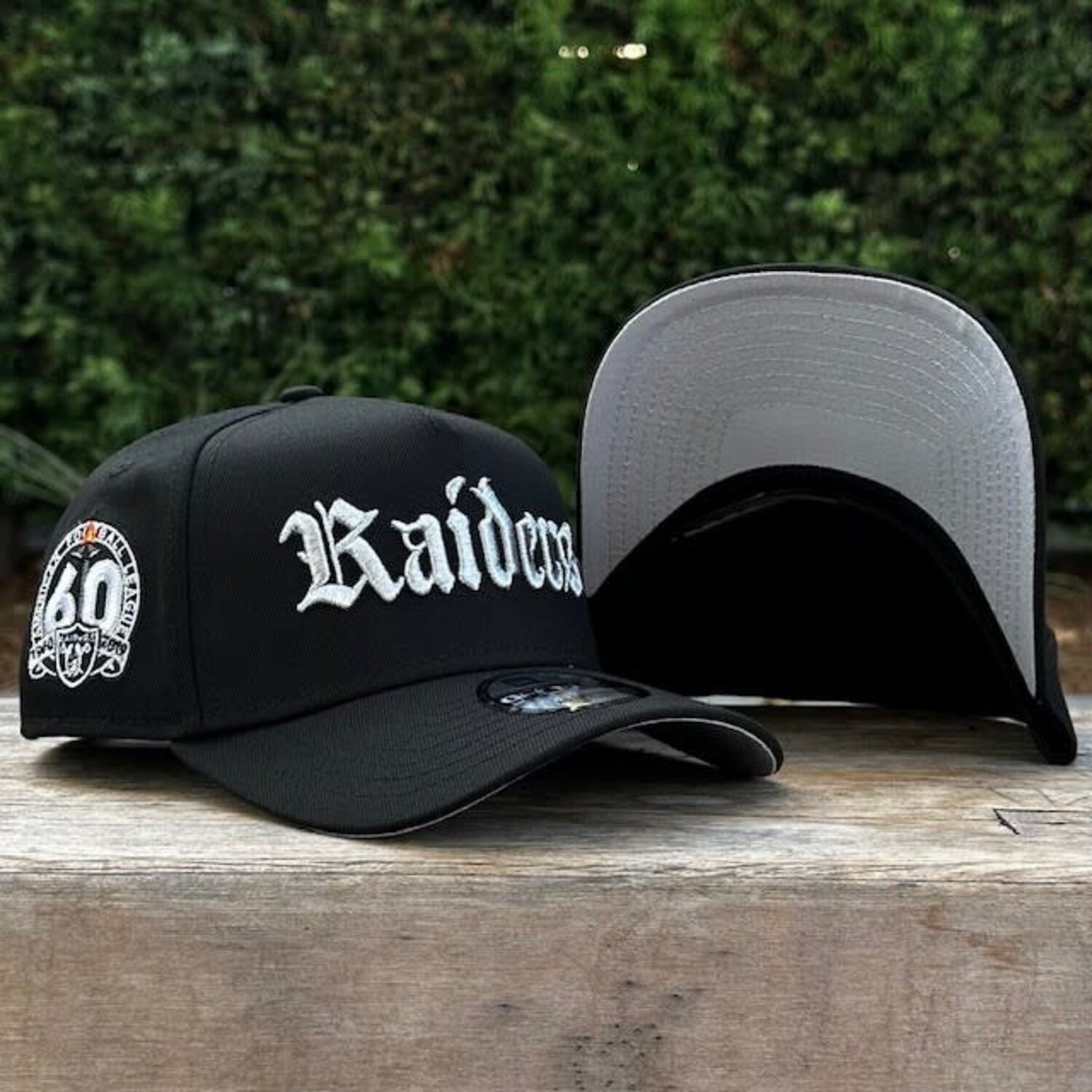 Raiders Black Metallic Old English 60 Years 940 A-Frame - The