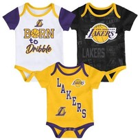 MLB Lakers Newborn Born to Hoop 3-Piece Creeper Set