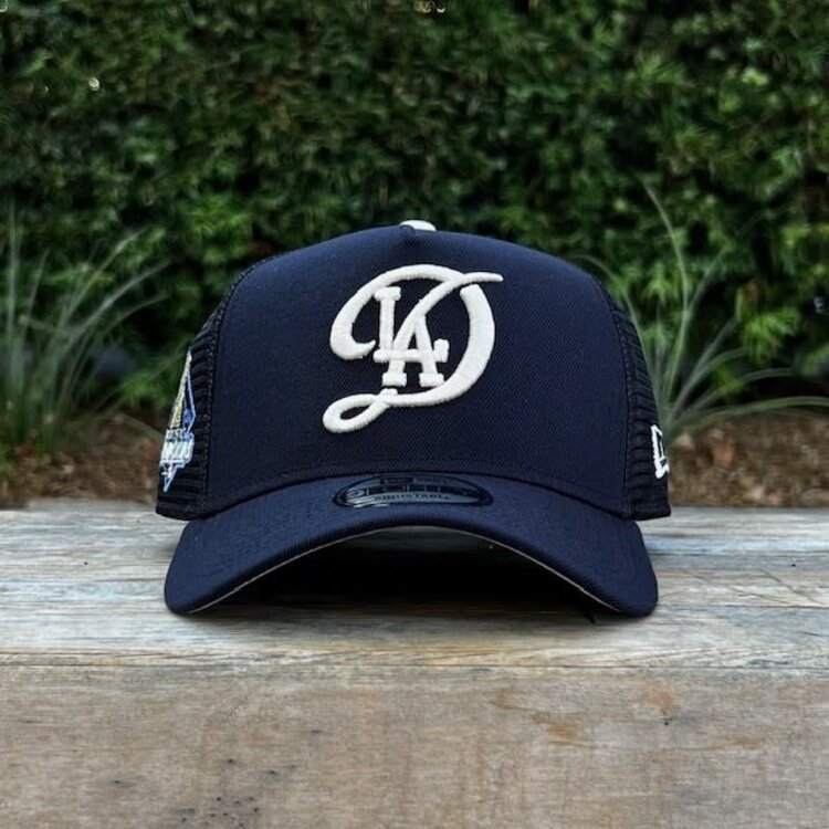 New Era LA Dodgers City Connect Navy Ivory Mesh Diamond 2024 WS Champ 940 A-Frame
