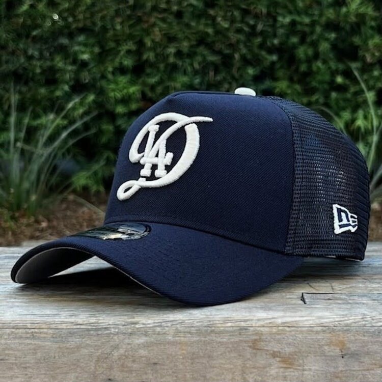 New Era LA Dodgers City Connect Navy Ivory Mesh Diamond 2024 WS Champ 940 A-Frame