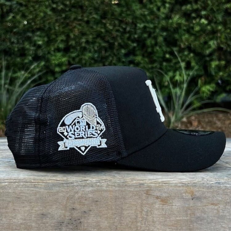 New Era LA Dodgers Black Mesh 2024 World Series Champs 940 A-Frame
