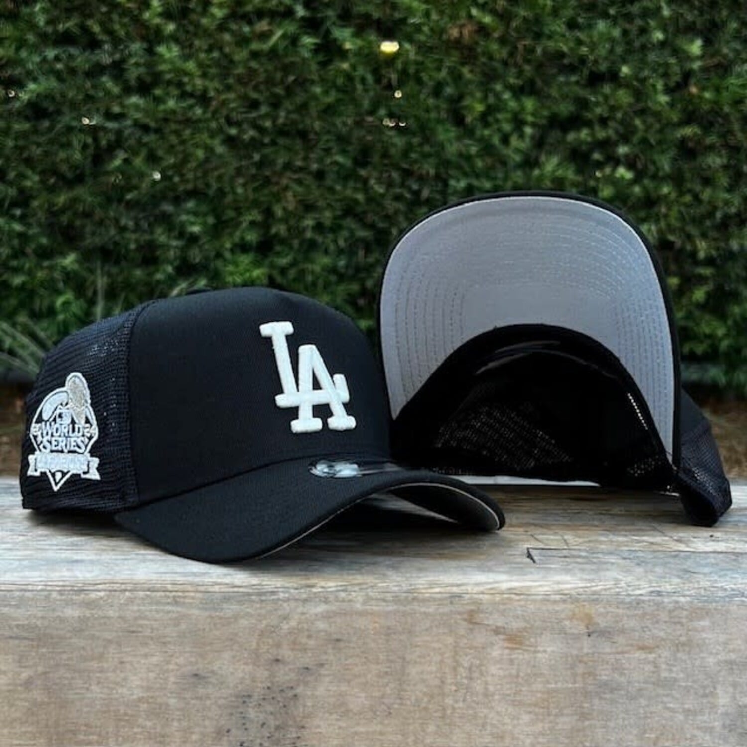 LA Dodgers Black Mesh 2024 World Series Champs 940 A-Frame - The