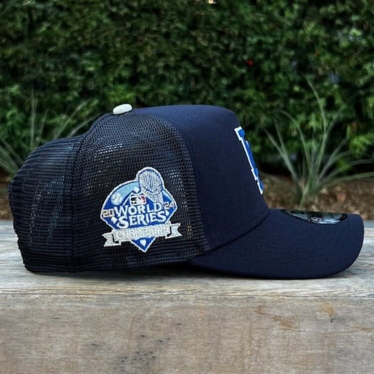 New Era LA Dodgers Navy Mesh Metallic Royal-Ivory OL 2024 World Series Champs 940 A-Frame