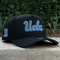 New Era UCLA Bruins Black Gray-Blue Outline Script 940 A-Frame