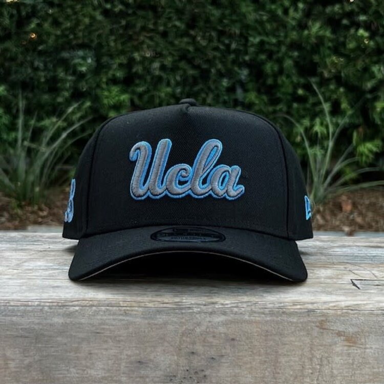 New Era UCLA Bruins Black Gray-Blue Outline Script 940 A-Frame