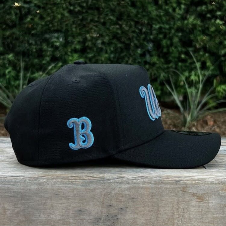 New Era UCLA Bruins Black Gray-Blue Outline Script 940 A-Frame