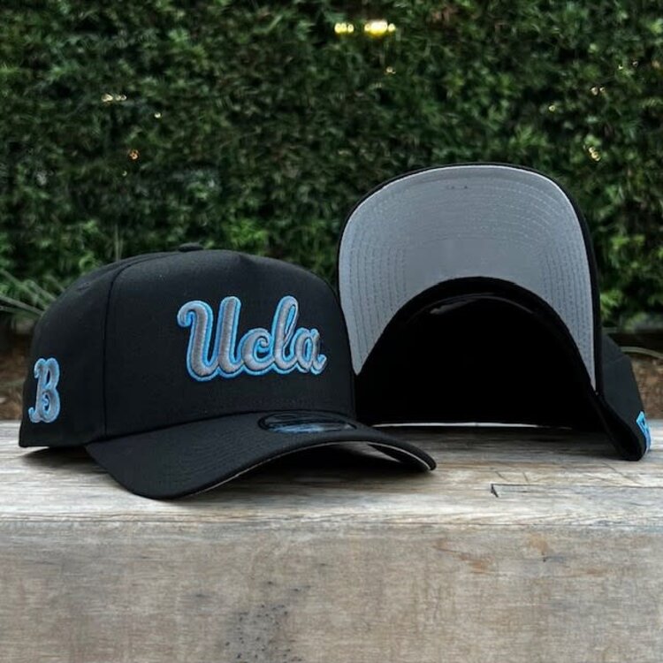 New Era UCLA Bruins Black Gray-Blue Outline Script 940 A-Frame
