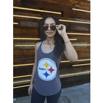 Majestic Steelers W Tank Tested Charcoal