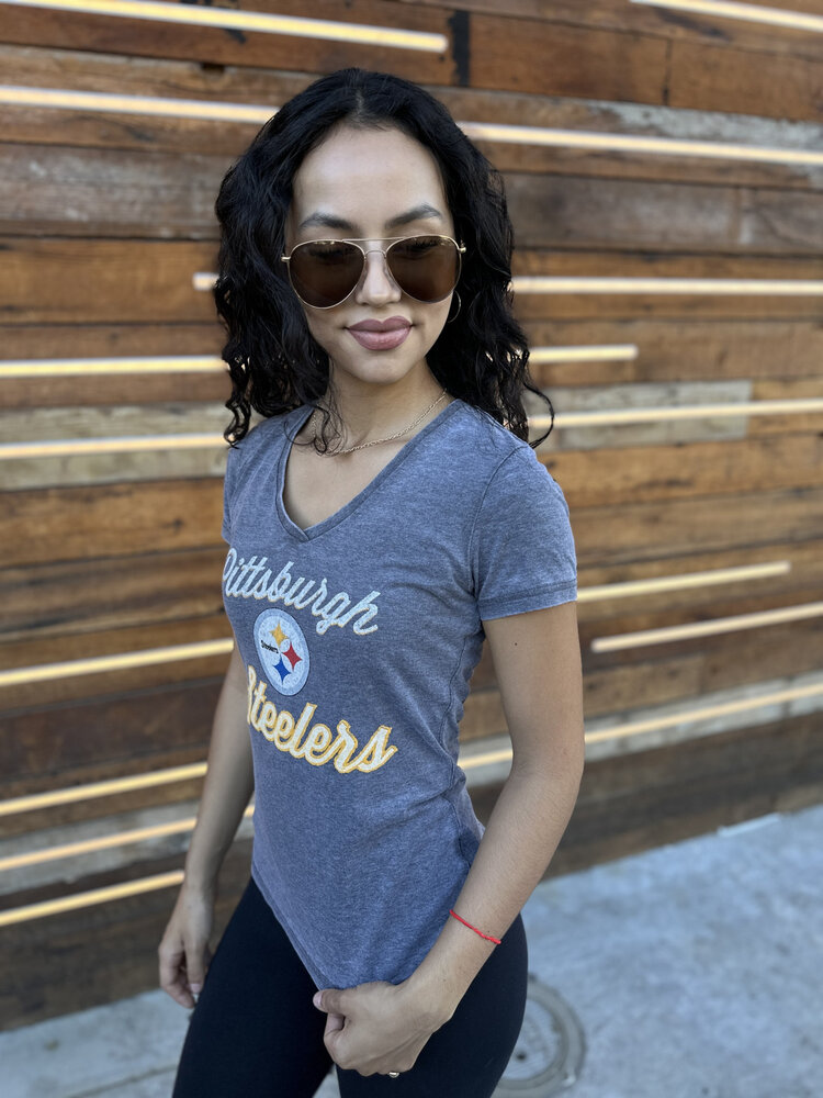 Majestic Steelers W V-Neck Day Game