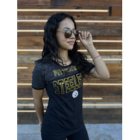 New Era Steelers W NE Black Space Dye S/S Crew Tee