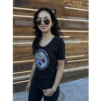 47 Brand Steelers W Lux Sequins Runback Scoop Black