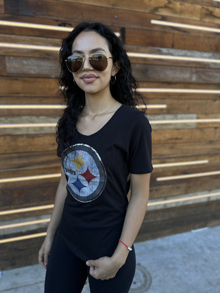 47 Brand Steelers W Lux Sequins Runback Scoop Black