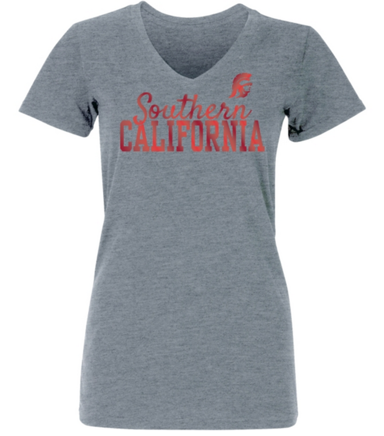 USC Women's Shine Gray V-Neck