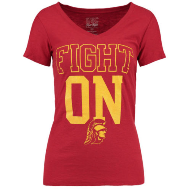 NCAA USC Trojans W V-Neck Fight Cardinal