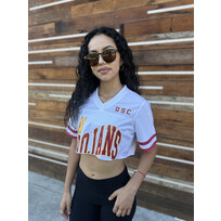 Mitchell and Ness USC Trojans M&N Women's White Cropped Fashion Jersey