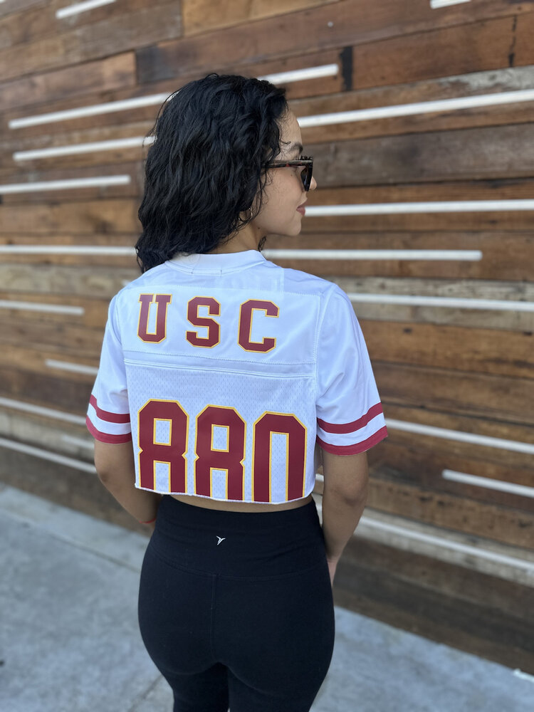 Mitchell and Ness USC Trojans M&N Women's White Cropped Fashion Jersey