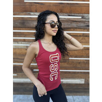 USC Trojans W Stand Tall Cardinal Tank