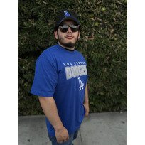 Mitchell and Ness LA Dodgers Men's M&N Throw It Back Premium Vintage Logo SS Tee