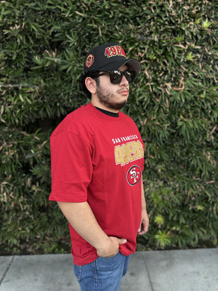 Mitchell and Ness 49ers Men's M&N Throw It Back Premium Vintage Logo SS Tee