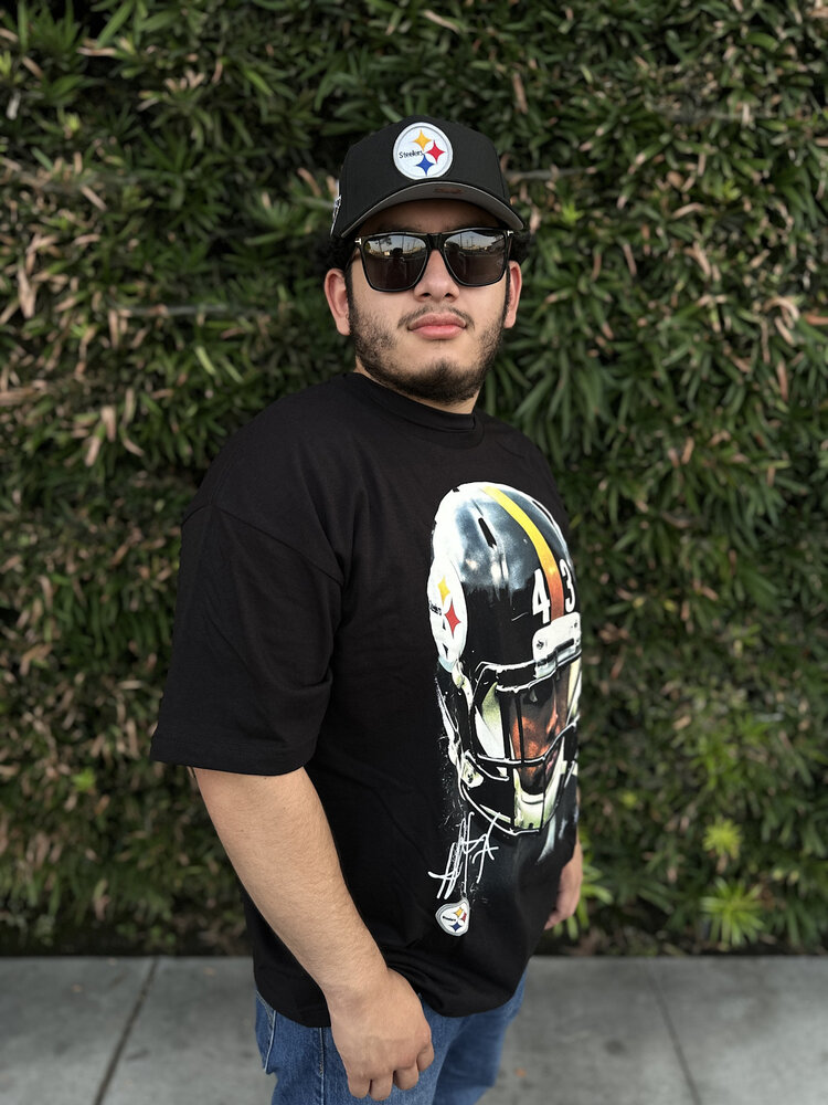 Mitchell and Ness Steelers Troy Polamalu Men's M&N Real Big Face SS Tee