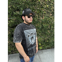 New Era Raiders NE Black Team Football Mineral Wash SS Tee