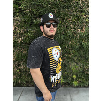 New Era Steelers NE Black Team Football Mineral Wash SS Tee