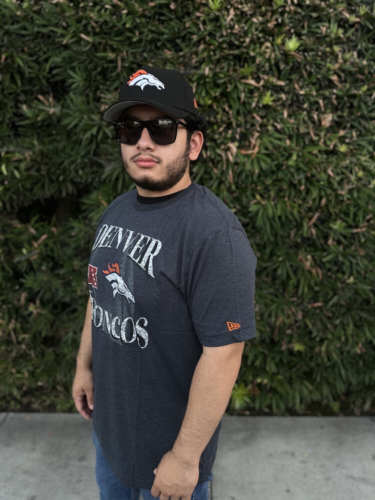 New Era Denver Broncos Men's NE Navy/Gray Team Cotton/Poly SS Tee