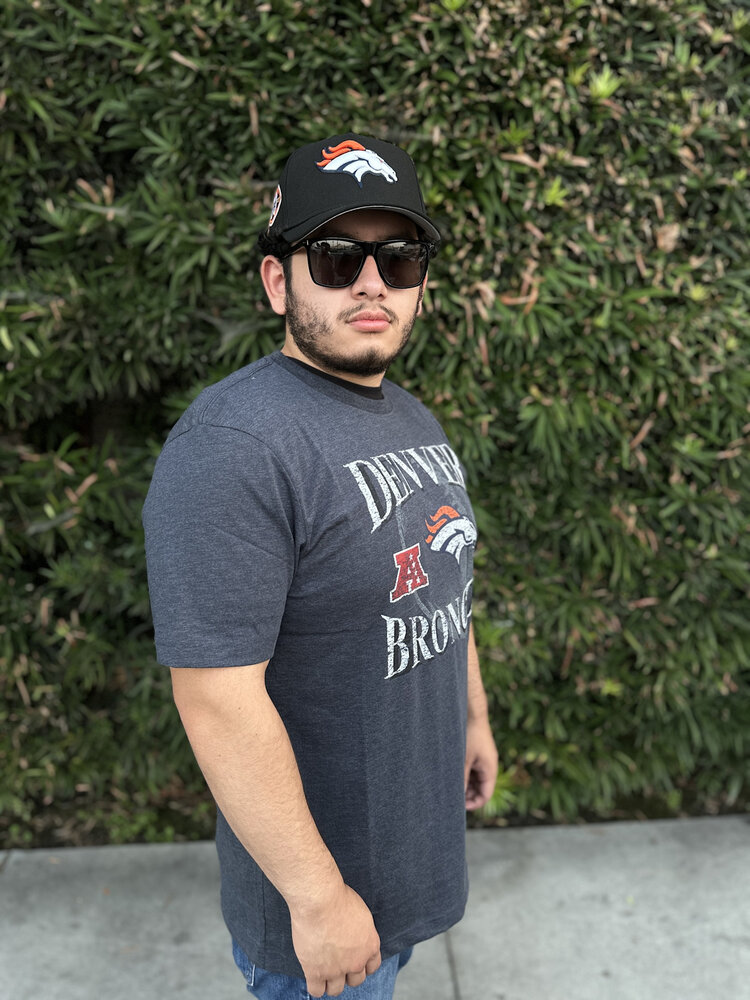 New Era Denver Broncos Men's NE Navy/Gray Team Cotton/Poly SS Tee