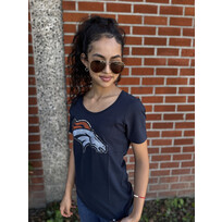 47 Brand Broncos W Lux Sequins Runback Scoop Navy