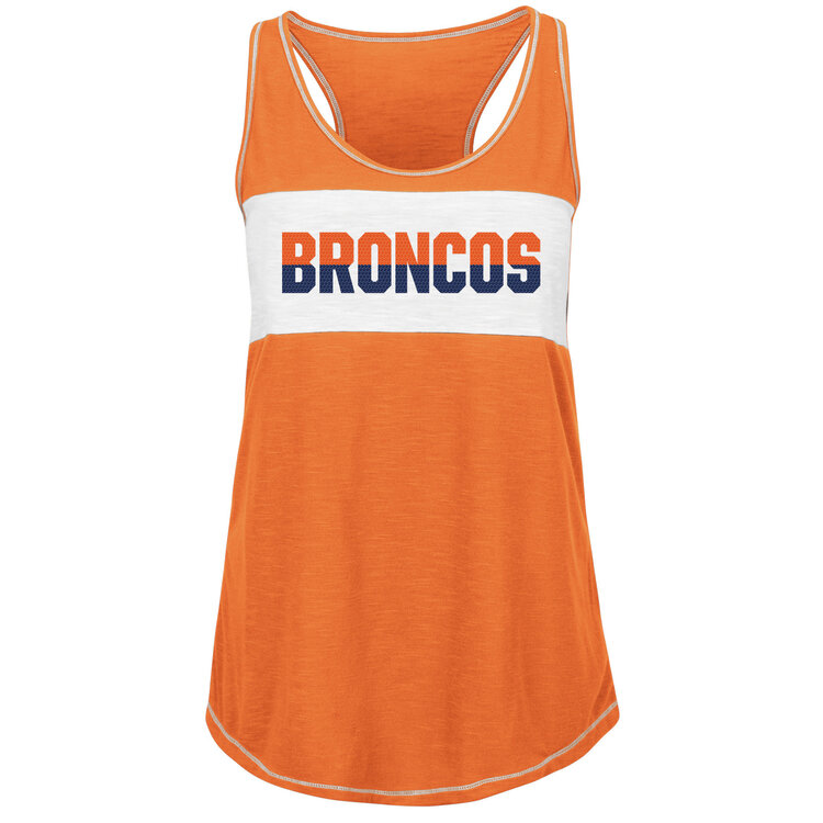 Majestic Broncos W Game Time Glitz Tank