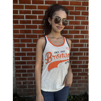 G-III Broncos W G-III Sequin Team Script Tank Top Cream