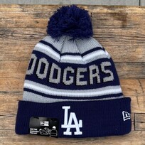 New Era LA Dodgers Adult Wordmark Pom Knit