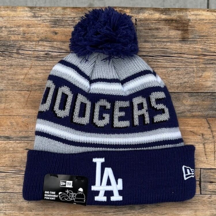 New Era LA Dodgers Adult Wordmark Pom Knit