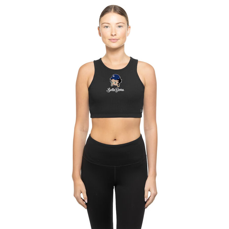 New Era LA Dodgers Women's New Era x Bella Dona Betty Boop Black Cropped Ribbed Tank Top