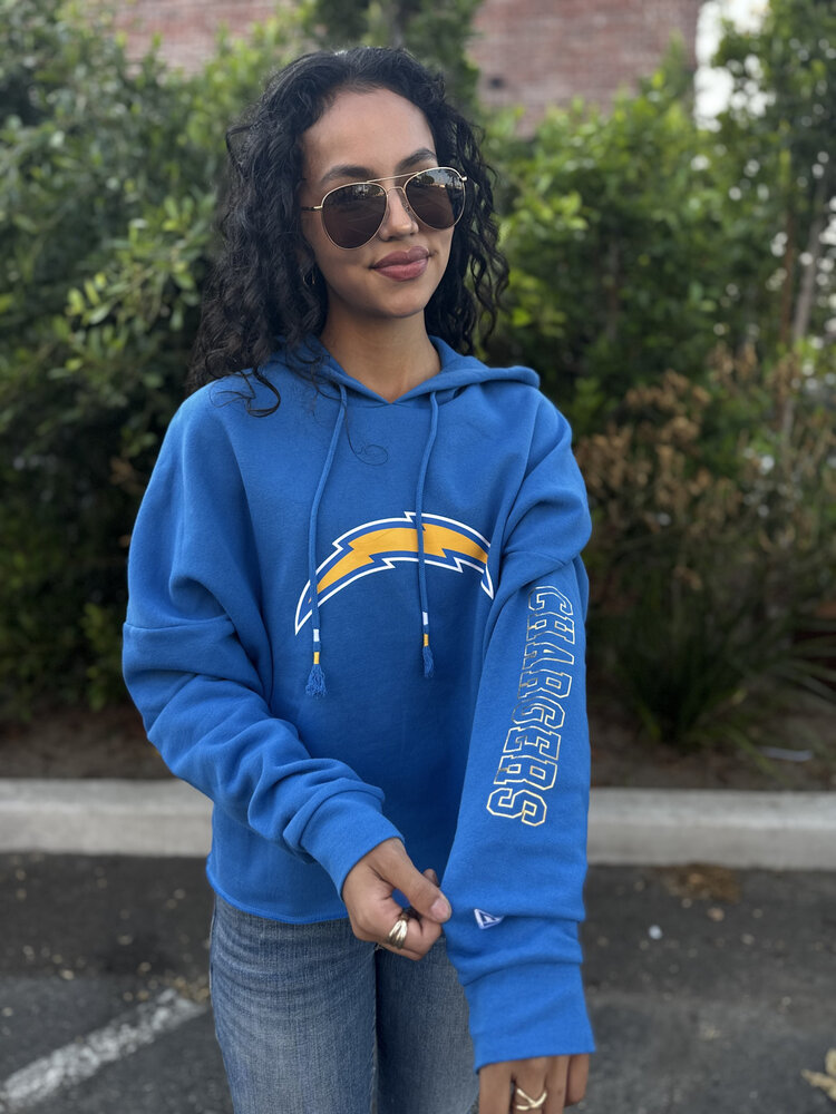 New Era Chargers W NE Blue Crop Hoodie