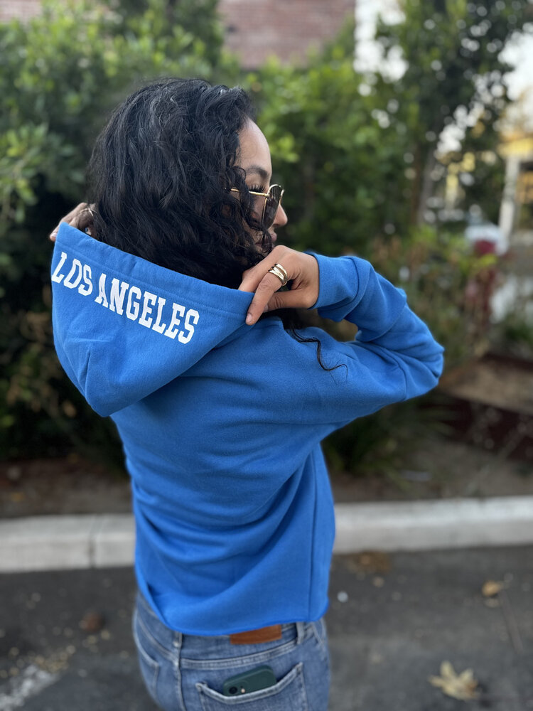 New Era Chargers W NE Blue Crop Hoodie